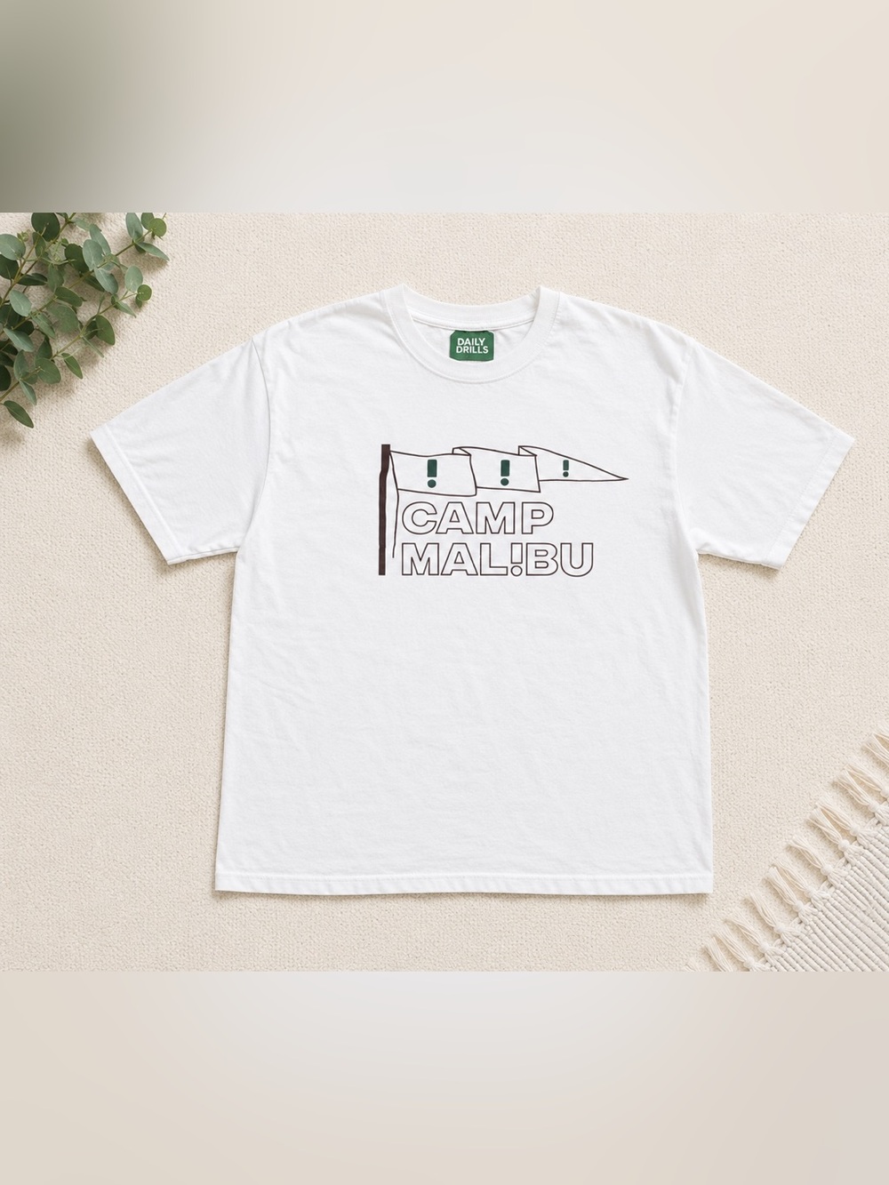 Daily Drills White Camp Malibu Graphic Tee